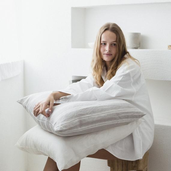 クライン枕カバー 【麻】ゲストハウスストライプ